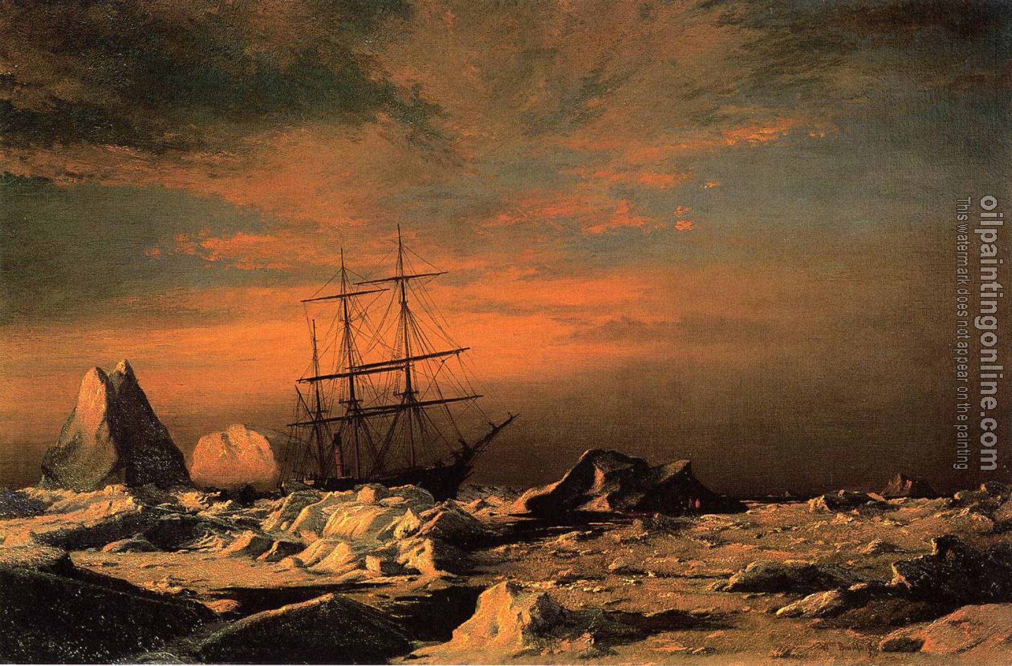 William Bradford - Ice Dwellers Watching the Invaders